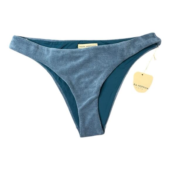 Anthropologie Mara Hoffman Kay Terry Fabric Bikini Bottom in Slate Blue XL - Picture 5 of 11
